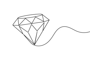 Elmas çizgisi çizimi beyaz arkaplanda izole edildi