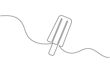 Dondurma çubuğu bir çizgi minimalist stil çiziyor dış hat vektör simgesini izole et