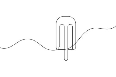 Dondurma çubuğu bir çizgi minimalist stil çiziyor dış hat vektör simgesini izole et