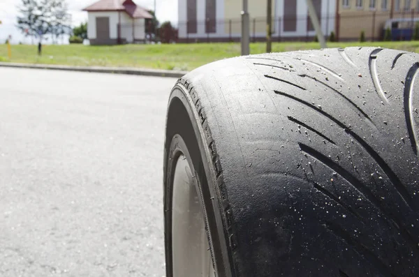 bald rubber on the tire after a long ride