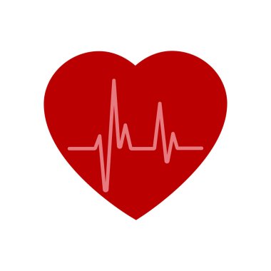 Heartbeat - vektör simgesi kalp atışı çizgi. Kalp atışı simge tıbbi uygulamalar için
