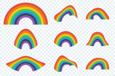 Saydam arka plan rengine Rainbows kümesi