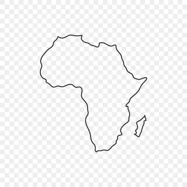 Mapa Ícone África Estilo Linha Fundo Trasparent — Vetor de Stock