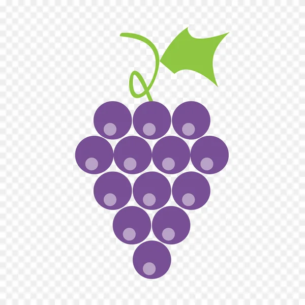 Виноград Ягод Ливеями Прозрачном Фоне Виноград Векторным Значком Ливеи — стоковый вектор