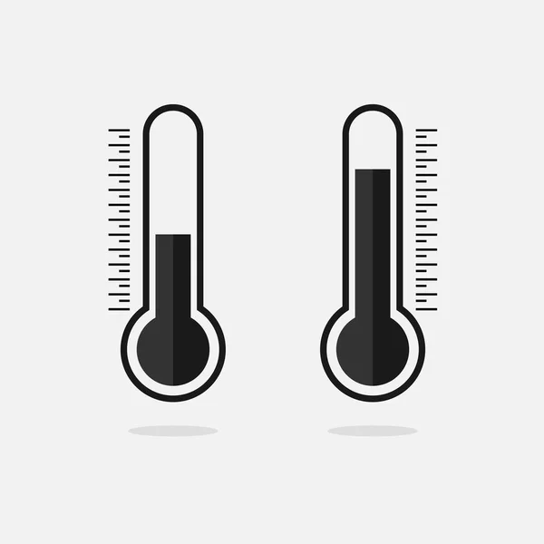 Satz Von Thermometer Vektorsymbolen — Stockvektor