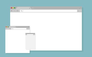 Bilgisayar, telefon ve tablet Internet tarayıcı penceresini aç kümesi