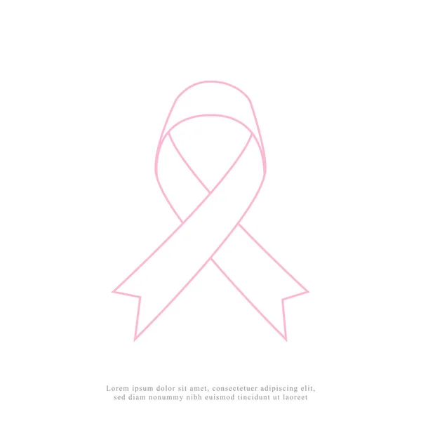 pink ribbon in line design. ribbon vector icon