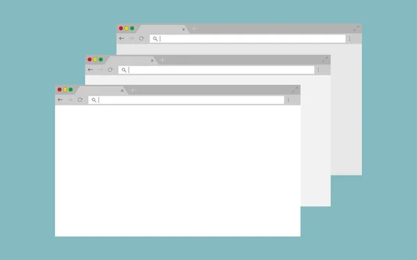 Набор Открытого Окна Браузера Компьютере — стоковый вектор