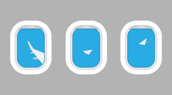 Вікна Літака Вашого Дизайну Плоский Векторний Банер — стоковий вектор