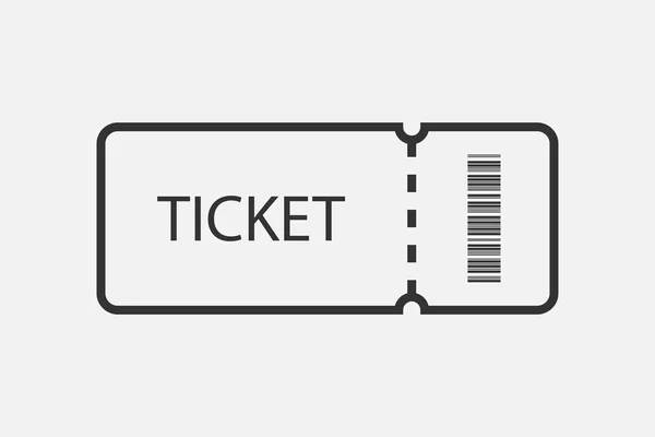 Ícone Vetor Ticket Design Linha Ícone Ingresso Com Código Barras —  Vetores de Stock