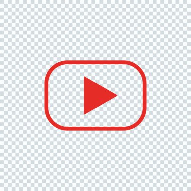 Video oynatıcı için kırmızı düğme. Çizgili Tema