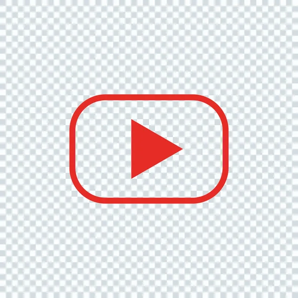 Bouton Rouge Pour Lecteur Vidéo Conception Ligne — Image vectorielle