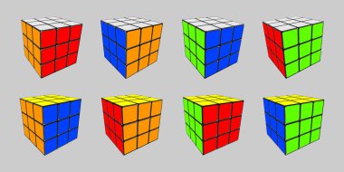 Rubik küp 8 pozisyonları