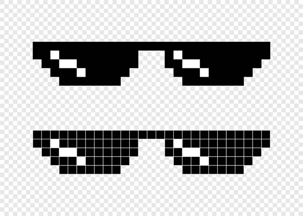 Lunettes Pixel Bits Sur Fond Transparent — Image vectorielle