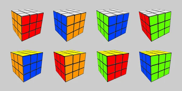 Rubik Küp Pozisyonları — Stok Vektör
