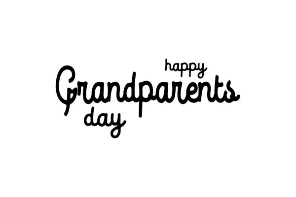 Teks Happy Grandparents Day Pada Latar Belakang Putih - Stok Vektor