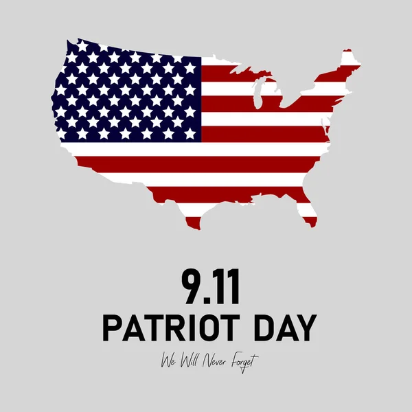 Patriot Day Aux Etats Unis Nous Oublierons Jamais Septembre Affiche — Image vectorielle