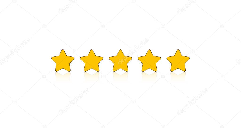 Five stars rating for apps and websites