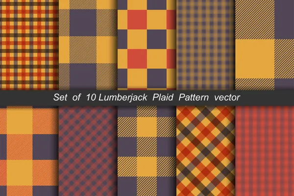 Set Options Tartan Seamless Pattern Backgrounds Autumn Color Panel Plaid — Stock Vector