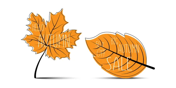 Hello Autumn Autumn Leaves Big Autumn Sale — Stock Vector