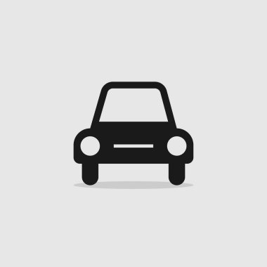 gölge düz tasarım ile siyah araba simgesi