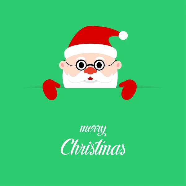 Père Noël Sur Fond Vert Santa Clause Sur Carte Voeux — Image vectorielle