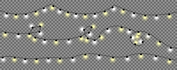 Luces Navidad Sobre Fondo Transparente — Archivo Imágenes Vectoriales