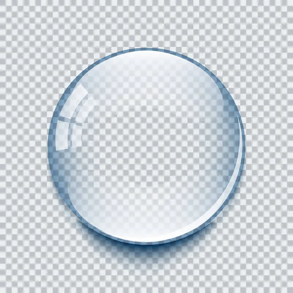 Gota Agua Esfera Vidrio Burbuja Gota Agua Con Sombra — Archivo Imágenes Vectoriales