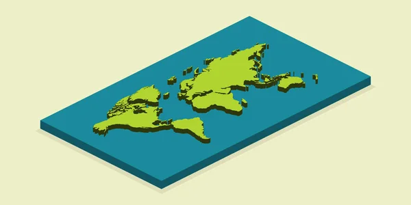 Mapa Terra Design Isométrico Com Sombra Sobre Fundo Luz — Vetor de Stock