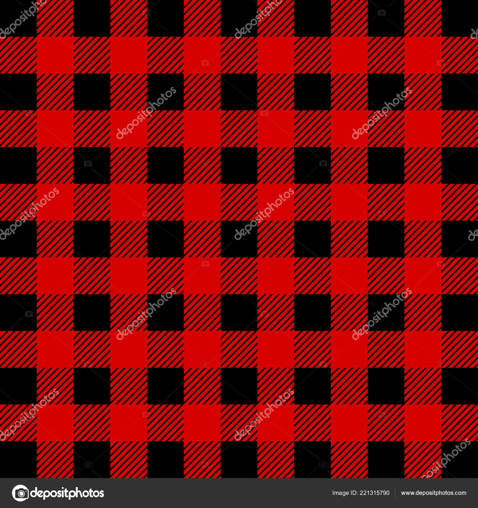 Buffalo Plaid Pattern Red Black Seamless Stock Vector (Royalty