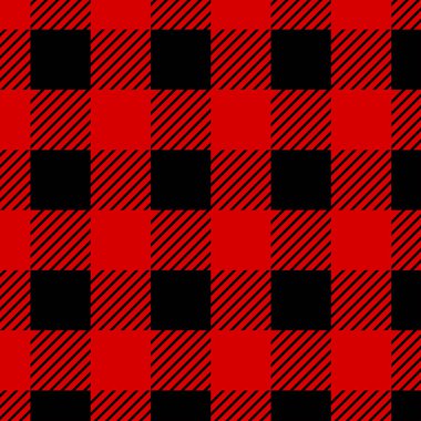 Oduncu Buffalo ekose Seamless modeli. Kırmızı ve siyah oduncu. Sorunsuz vektör arka plan