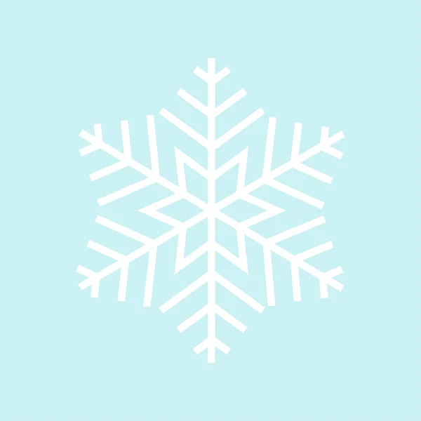 Copo Nieve Icono Vector Copo Nieve Blanco Fondo Azul — Vector de stock