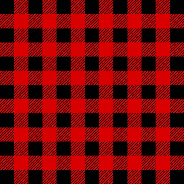 Lumberjack Buffalo Plaid Seamless Pattern Red Black Lumberjack Seamless Vector — Stock Vector