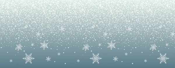 Nieve Cayendo Sobre Fondo Azul Copos Nieve Cayendo Realistas Diseño — Vector de stock