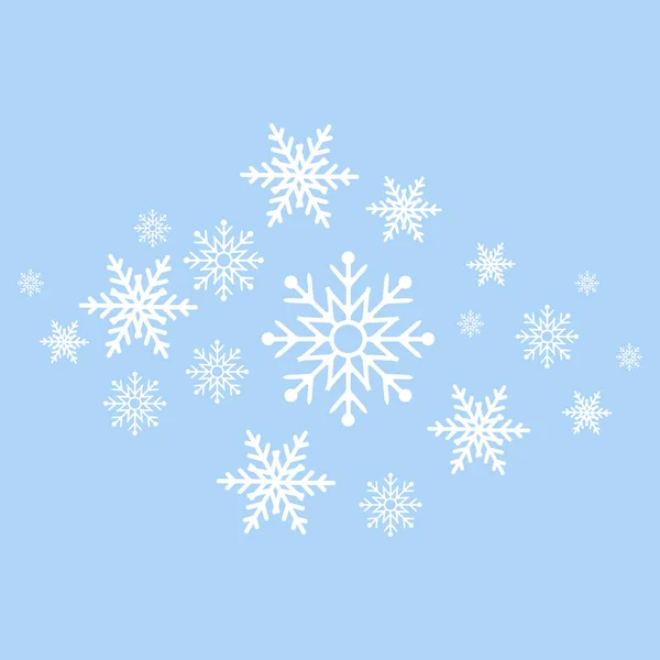 Χειμώνα Φόντο Λευκό Νιφάδες Χιονιού Μπλε Φόντο Ευχετήρια Κάρτα Eps10 — Διανυσματικό Αρχείο