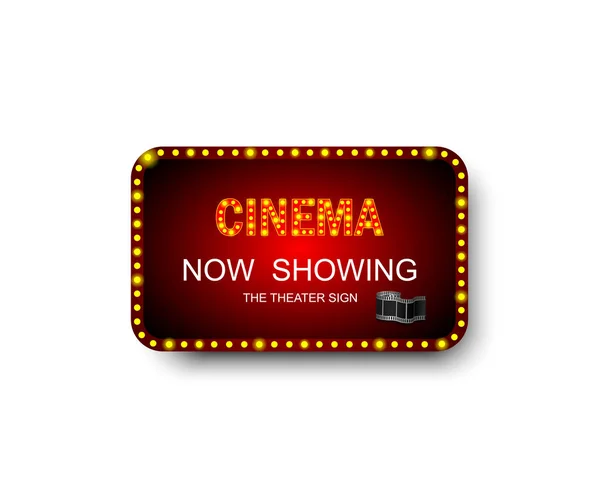 Template Signboard Cinema Shadow Theater Sign Cinema Theatre Box Frame — Stock Vector