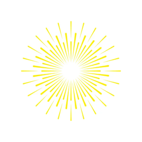 Солнечные Лучи Нарисованы Вручную Винтажном Стиле Линейный Дизайн Векторная Иллюстрация — стоковый вектор
