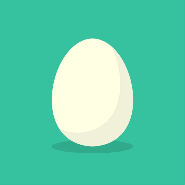 Egg. Egg in flat design with shadow on green background. Isolated Egg on green background — Stock Vector