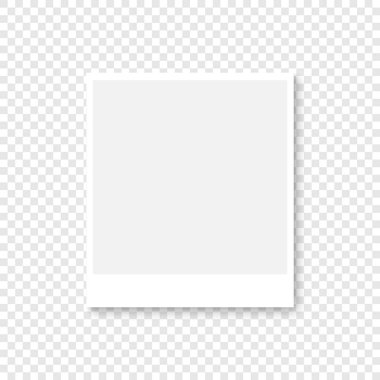 Gölge şeffaf arka plan üzerinde beyaz renkli fotoğraf çerçevesi