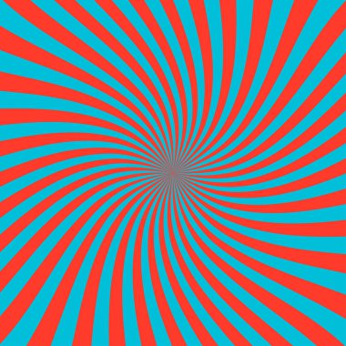 Güneş ışınları dönen Radyal parlak mercan arka plan. Sarmal Sunburst vektör. Colral güneş kuvvetli güneş ışığı. Güneş ışınları