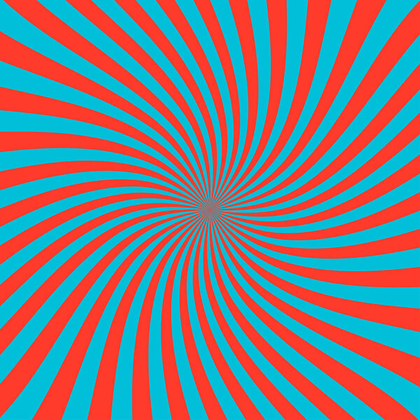 Sun rays swirling radial bright coral background. Spiral Sunburst vector. Colral sun sunburst. Sun rays