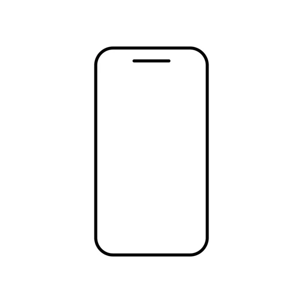 Icon Phone outline line in black color — Stock Vector