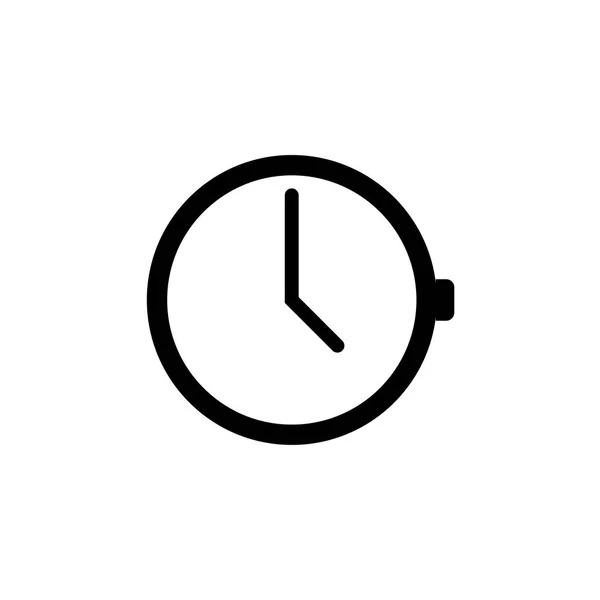 Linha de contorno Relógio no fundo branco. Ícone do relógio em estilo moderno plana. Desenho da linha —  Vetores de Stock