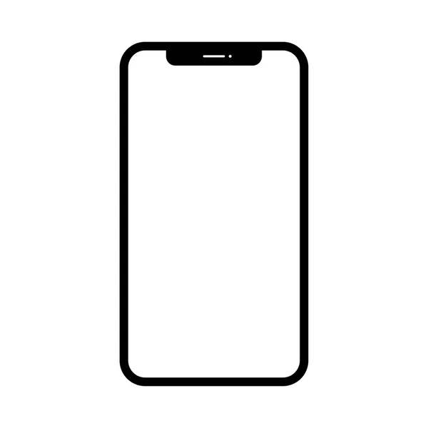Linea di contorno Smartphone su sfondo bianco. Progettazione linea — Vettoriale Stock