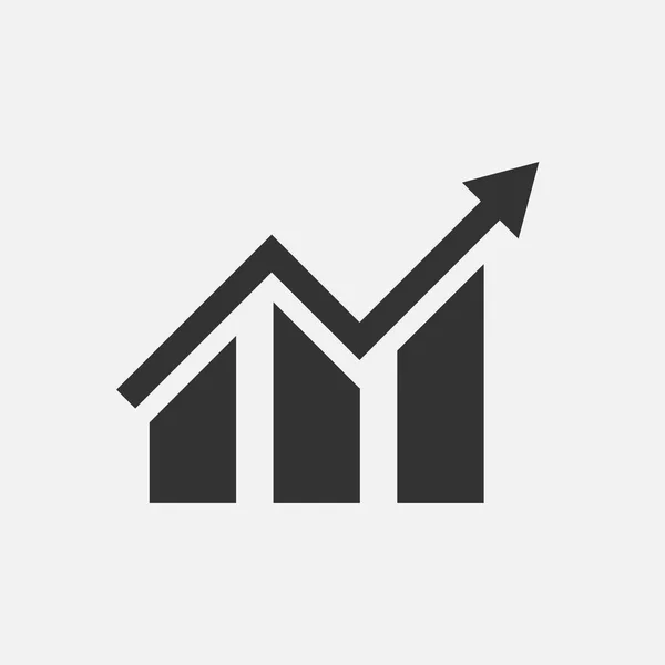 Icona di valutazione. Grafico di crescita in su. Icona del vettore grafico per il sito web — Vettoriale Stock