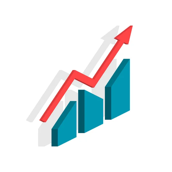 3D Izometrické graf. Izometrické graf v moderní plochý barevný. Hodnocení obrázku. Koncept zpětné vazby — Stockový vektor