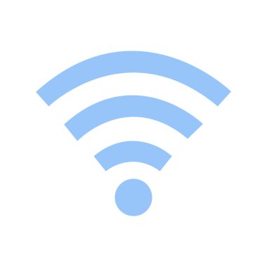 Wi fi vektör simgesi beyaz zemin üzerine mavi. Wi fi simgesi düz tasarım