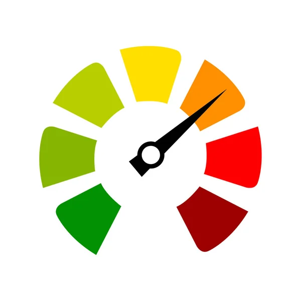 Velocímetro, tacômetro em cor plana sobre um fundo branco — Vetor de Stock