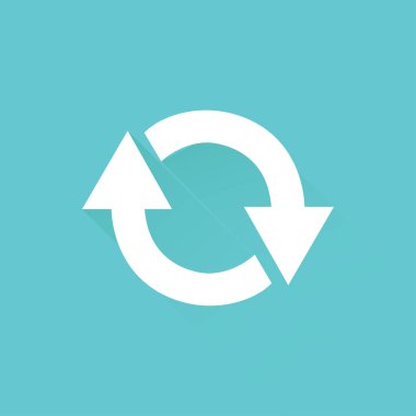 Daire web simgesinde dönüm oklar. Geri dönüşüm simgesi. Vektör tasarımı