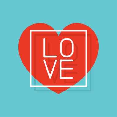 Seviyorum. Sevgililer günü için şablon tebrik kartı